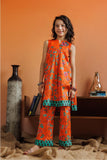 KAC-03171 | Orange & Multicolor | Casual 2 Piece Suit | Cotton Lawn Printed