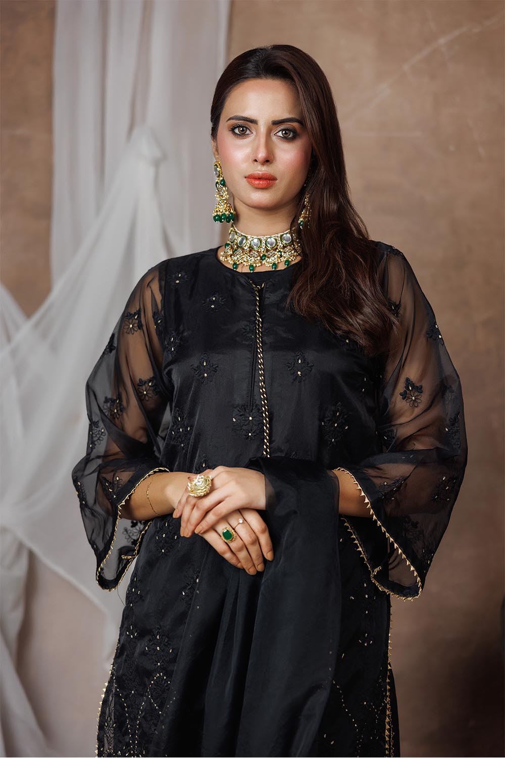 Women formal dress | Black & Multicolor | Formal 3 Piece Suit | Banars SENORITA Women formal dress | Black & Multicolor | Formal 3 Piece Suit | Banars SENORITA