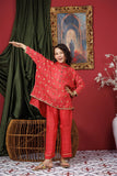 Kids formal clothes | Peach & gold | Formal 3 Piece Suit | Viscose Raw-Silk | KDD-03051
