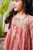 Kids formal clothes | Tea Pink & Gold | Formal 3 Piece Suit | Banarsi Masuri | KDD-03159