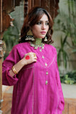 LBD-02609 | Magenta & Gold | Casual plus 3 Piece Suit  | Cotton Jacquard Dobby