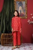 Kids formal clothes | Peach & gold | Formal 3 Piece Suit | Viscose Raw-Silk | KDD-03051
