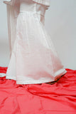 Girls Casual Dress | White & Silver | Casual 3 Piece Suit  | Cotton Plain Emb | GAD-03519