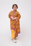 Kids Winter dress | Yellow & Multicolor | Casual 3 Piece Suit | Cotton Khaddar Printed | KAD-03643