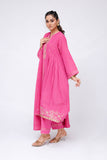 Women Winter Dress | Shocking Pink & Gold | Casual 3 Piece Suit | Cotton Masuri Karandi | LAD-03618