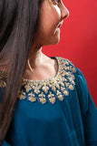 Kids formal clothes | Turquoise blue & Gold | Formal 3 Piece Suit | Viscose Chiffon | KDD-03242