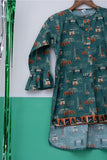 KAA-02726 | Green & Multicolor | Casual Kurta | Cotton Lawn Printed