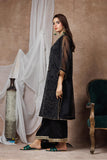 Women formal dress | Black  & Multicolor | Formal 3 Piece Suit | Banarsi Organza Plain Nylon | LDD-03092