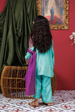Kids formal clothes | Sea Green & Purple | Formal 3 Piece Suit | Viscose Raw-Silk | KDD-03073