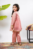 Kids formal clothes | Tea Pink & Gold | Formal 3 Piece Suit | Banarsi Masuri | KDD-03159