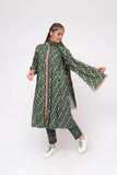 Girls Winter Dress | Bottle Green & Multicolor | Casual 3 Piece Suit  | Cotton Khaddar Printed | GAD-03648