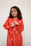 Kids Casual Maxi  | Peach & Multicolor | Casual Maxi | Cotton Lawn Printed | KAA-03483
