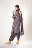 Women winter clothes | Grey & Multicolor | Casual 3 Piece Suit | Cotton Khaddar Printed | LAD-03196
