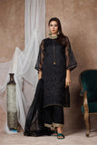 Women formal dress | Black  & Multicolor | Formal 3 Piece Suit | Banarsi Organza Plain Nylon | LDD-03092
