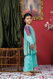 Kids formal clothes | Sea Green & Purple | Formal 3 Piece Suit | Viscose Raw-Silk | KDD-03073