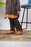Kids Eid Dress | Black & Multicolor | Casual Plus 2 Piece Suit | Cotton Lawn Printed | KAC-03321