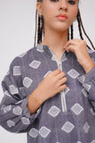 Girls Winter Dress | Grey & White | Casual 2 Piece Suit  |  Denim Jacquard | GAC-03575
