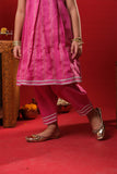 Kids Eid Dress | Shocking Pink & Multicolor | Casual Plus 3 Piece Suit | Cotton Dobby | KBD-03313