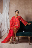 Women Formal Clothes | Red & Multicolor | Formal 3 Piece Suit |  Organza by Cotton | LDD-03146
