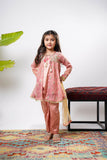 Kids formal clothes | Tea Pink & Gold | Formal 3 Piece Suit | Banarsi Masuri | KDD-03159