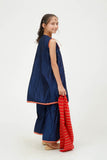 Kids formal Dress | Blue & Multicolor | Formal 3 Piece Suit | Viscose Chambray Katan | KDD-03678