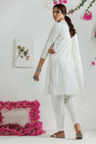 LAD-03114 | White & silver | Casual 3 Piece Suit | Plain Cotton