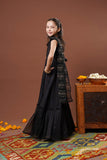 Ladies formal dress | Black & Gold | formal 3 Piece suit | Viscose Chambray Katan | KDD-03095