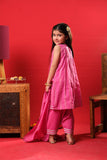 Kids Eid Dress | Shocking Pink & Multicolor | Casual Plus 3 Piece Suit | Cotton Dobby | KBD-03313