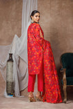 Women Formal Clothes | Red & Multicolor | Formal 3 Piece Suit |  Organza by Cotton | LDD-03146
