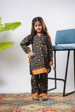 Kids Eid Dress | Black & Multicolor | Casual Plus 2 Piece Suit | Cotton Lawn Printed | KAC-03321
