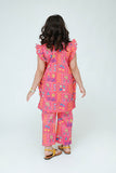 Kids Casual Dress | S.Pink & MultiColor | Casual 2 Piece Suit | Cotton Digital Lawn Printed | KAC-03541