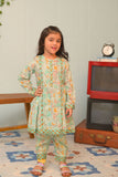 KAC-02817 | Sea Green & Muliticolor | Casual 2 Piece Suit | Cotton Dobby Print