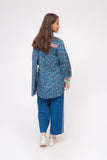 Girls Winter Dress | Turquoise Blue & Multicolor | Casual 3 Piece Suit  | Cotton Khaddar Printed | GAD-03631