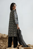 GAD-03161 | Black & Fawn | Casual 3 Piece Suit | Cotton Lawn Printed