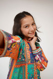 Kids Casual Dress | Turtquoise green & Multicolor | Casual 2 Piece Suit | Cotton Lawn Printed Digital Printed | KAC-03470