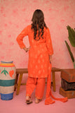 GBD-02874 |Orange & Gold | Casual Plus 3 Piece Suit | Cotton Jacquard