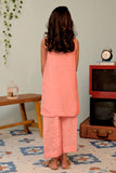 KDD-02950 | Peach & Gold | Formal 3 Piece Suit | Viscose Raw Silk