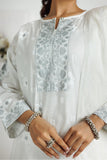 LAD-03170 | White & Silver | Casual 3 Piece Suit | Cotton Lawn Printed