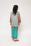 Kids Casual Dress | Turtquoise green & Multicolor | Casual 2 Piece Suit | Cotton Lawn Printed Digital Printed | KAC-03470