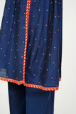 Kids formal Dress | Blue & Multicolor | Formal 3 Piece Suit | Viscose Chambray Katan | KDD-03678