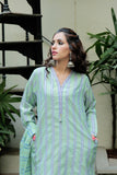 LBD-02562 | Green & Blue | Casual plus 3 Piece Suit  | Cotton Yarndyed Jacquard