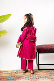 Kids formal clothes | Pink & Gold | Formal 3 Piece Suit | Viscose Chambray Katan | KDD-03237