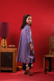 Kids Eid Dress | Purple & Multicolor | Casual Kurta | Cotton Lawn Printed | KAA-03270