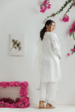 LAD-03170 | White & Silver | Casual 3 Piece Suit | Cotton Lawn Printed
