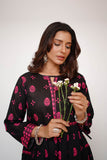 Women Eid Dress | Black & Multicolor | Casual Maxi | Cotton Lawn Printed | LAA-03485
