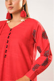 Women winter clothes | Red | Casual 3 Piece Suit | Cotton Khaddar Plain | LAD-03203