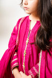 Kids formal clothes | Pink & Gold | Formal 3 Piece Suit | Viscose Chambray Katan | KDD-03237