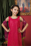 KDD-03050 | Shocking Pink & Pruple | Formal 3 Piece Suit | Viscose Crinkle Chiffon