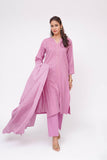 Women Winter Dress | Purple & Gold | Casual 3 Piece Suit | Cotton Dobby Karandi | LAD-03671