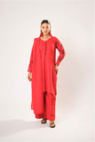 Women winter clothes | Red | Casual 3 Piece Suit | Cotton Khaddar Plain | LAD-03203